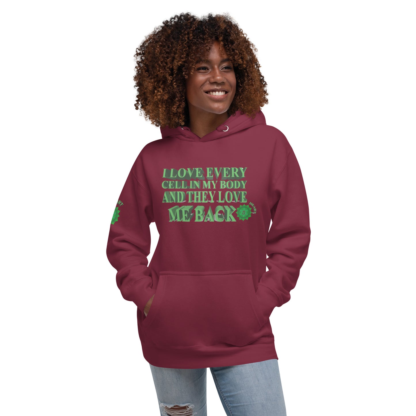 Chakra Affirmations (Heart) Unisex Hoodie